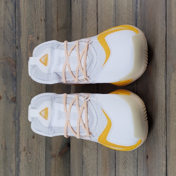 adidas SM Pro Boost Low Men's Basketball Shoes White Yellow - Picture 6 of 11